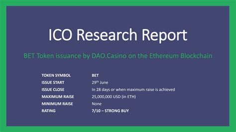 DAO Casino ICO Research Report 